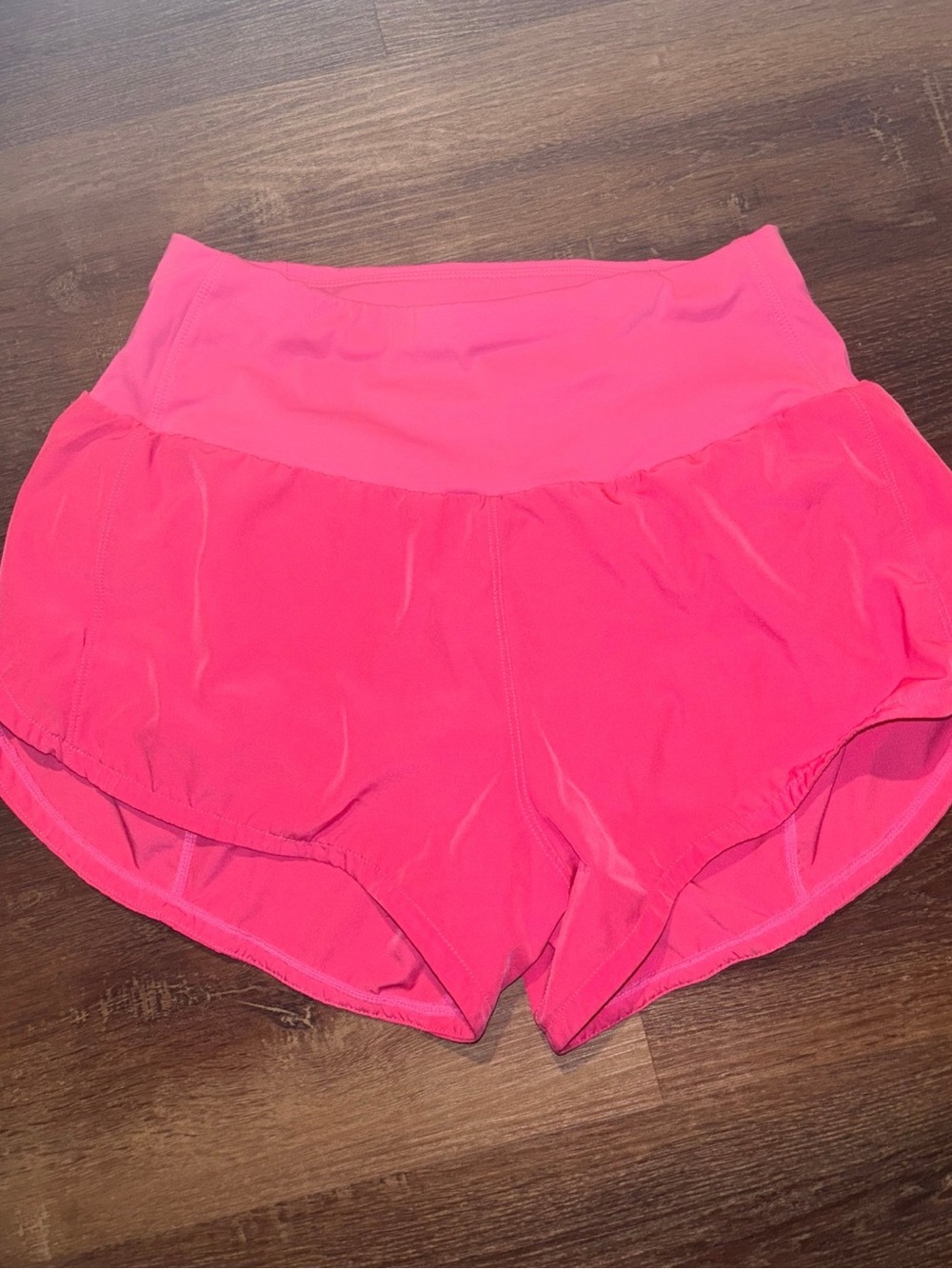 The Gym People High Waisted Running Shorts in Bright Pink Size S